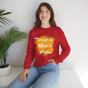 Trust in Allah's Plan Typographic Sweatshirt - Note Cozy Soft Cotton Unisex Sweatshirt