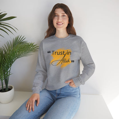 Trust in Allah Graphic Tee Sweatshirt - Trust in Allah Typography Islamic Unisex Sweatshirt
