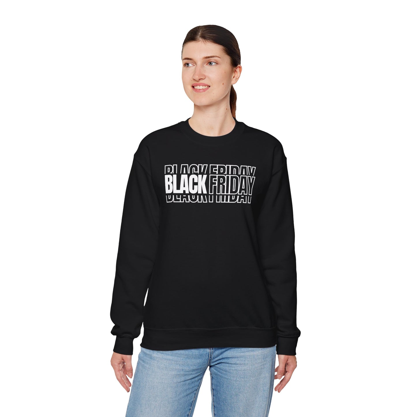 Black Friday Shadow Typography Sweatshirt - 3D Graphic Crewneck
