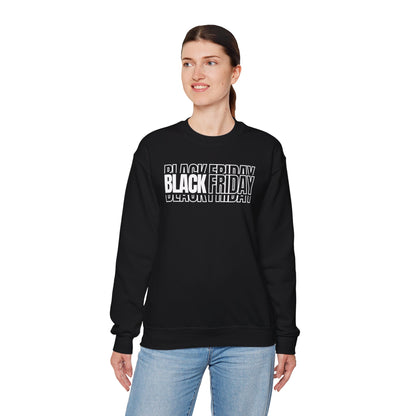 Black Friday Shadow Typography Sweatshirt - 3D Graphic Crewneck