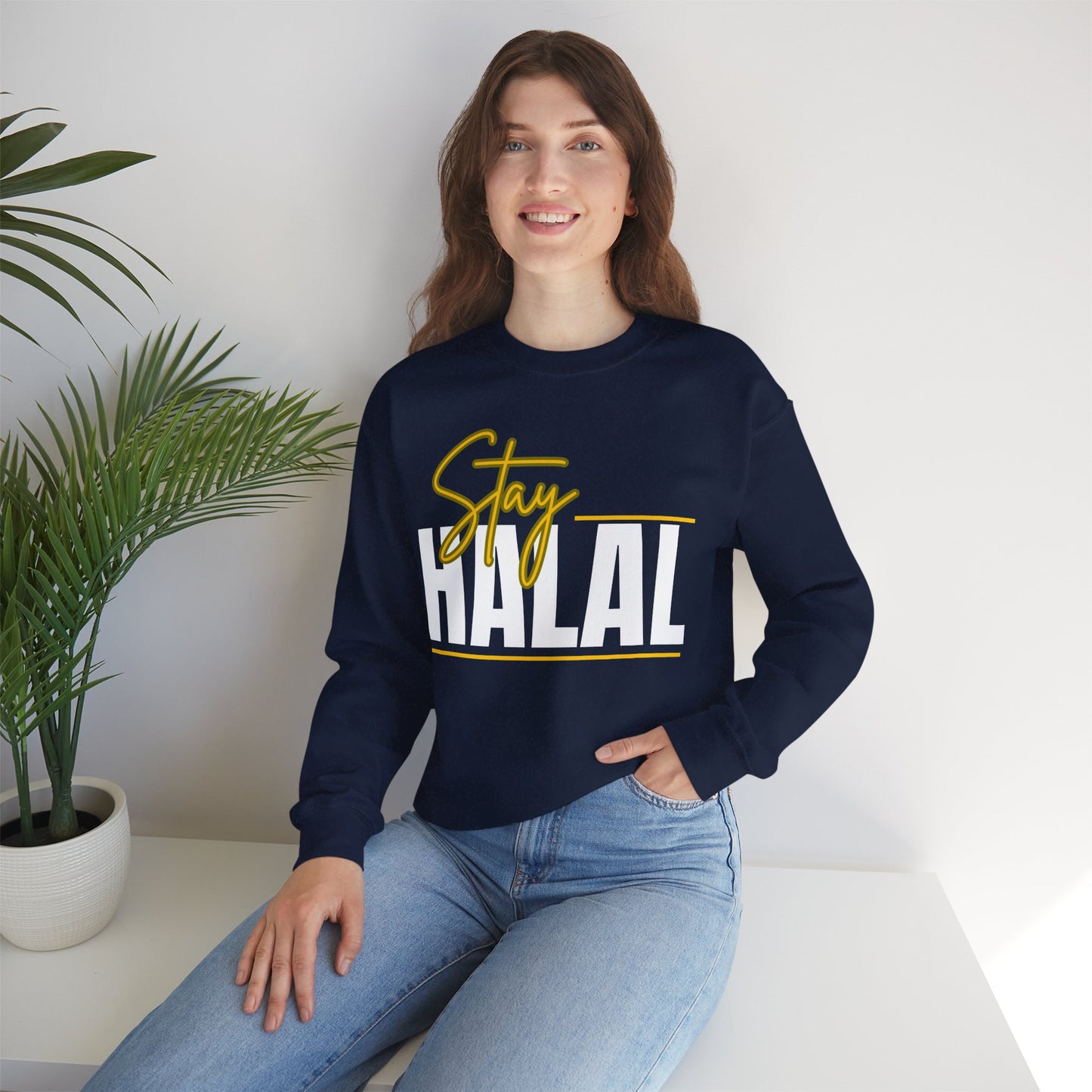 Stay Halal Graphic Sweatshirt - Soft Cozy Stay Halal Graphic Unisex Sweatshirt