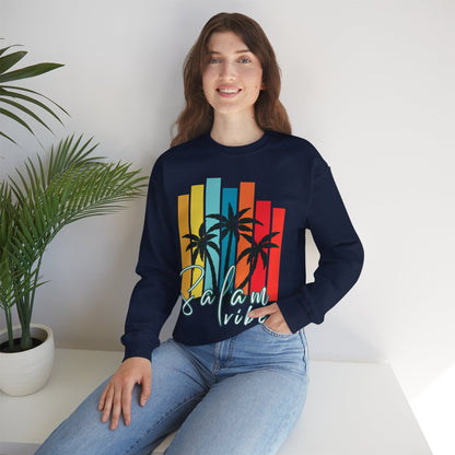 Salam Vibes Palm Tree Graphic Sweatshirt - Cozy Soft Cotton Graphic Unisex Sweatshirt