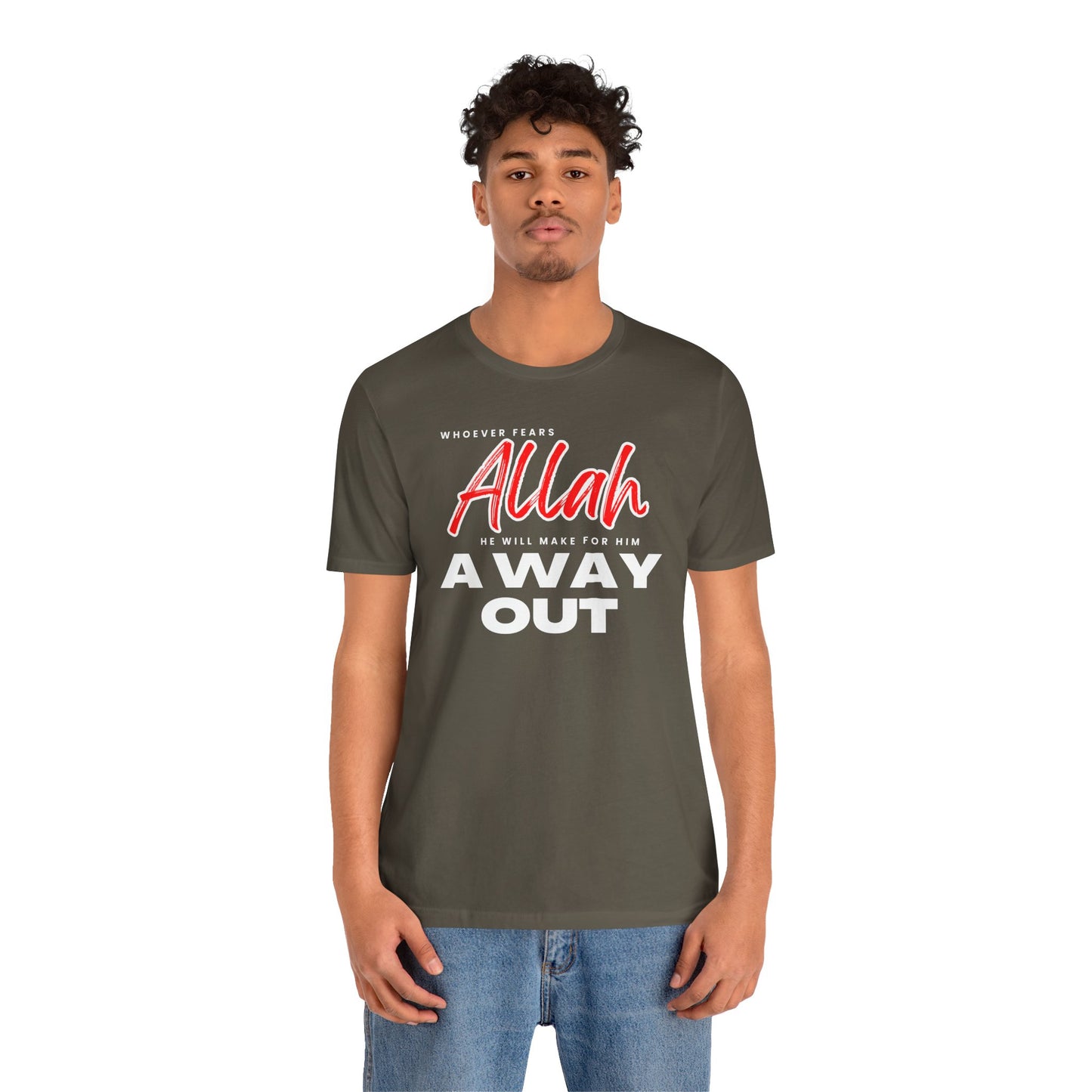Fear Allah Way Typographic Tee T-Shirt - Cozy Soft Cotton Unisex Statement Tee