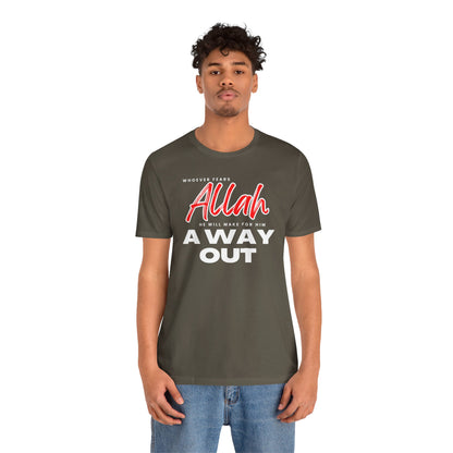 Fear Allah Way Typographic Tee T-Shirt - Cozy Soft Cotton Unisex Statement Tee