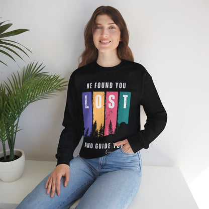 He Found You lost And Guide You Graphic Sweatshirt - He Found You lost And Guide You Typography Islamic Unisex Sweatshirt