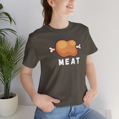 Cartoon MEAT Graphic Tee T-Shirt - Cozy Soft Cotton Unisex Graphic Tee