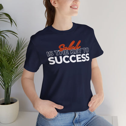 Salah is the Key to Success Typographic Tee T-Shirt - Cozy Soft Cotton Unisex Statement Tee