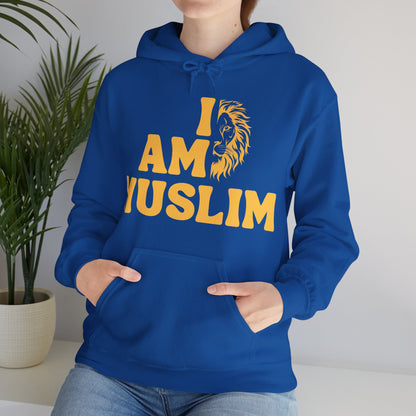 I Am Muslim Typographic Hoodie - Lion Cozy Soft Cotton Hoodie