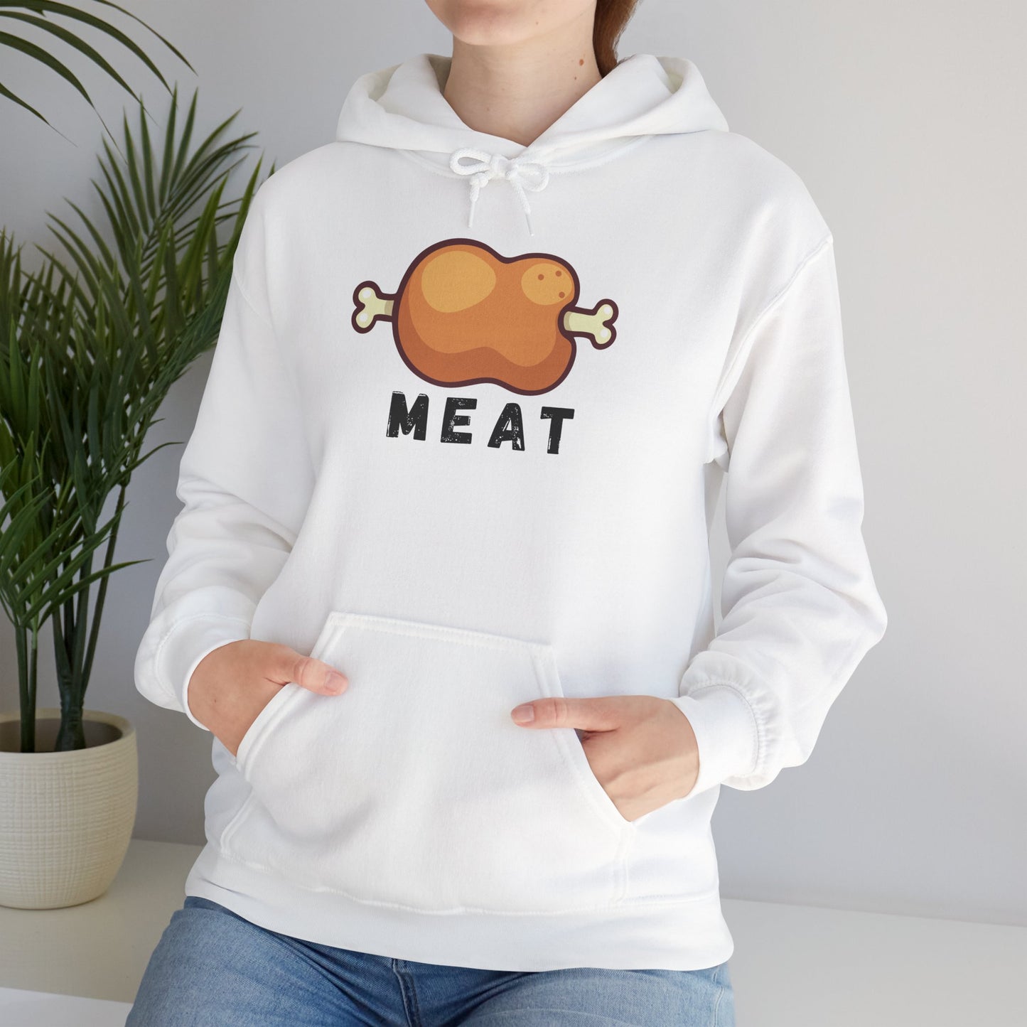 Cartoon MEAT Graphic Hoodie - Cozy Soft Cotton Unisex Graphic Hoodie
