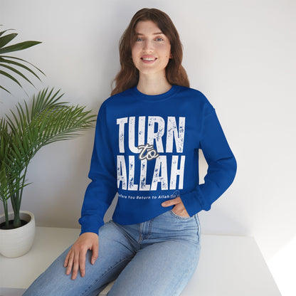 Turn To Allah Before Return To Allah Typographic Sweatshirt - Tawbah Cozy Soft Cotton Unisex Sweatshirt
