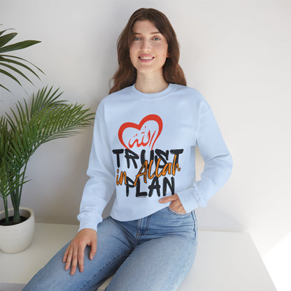 Trust in Allah's Plan Typographic Sweatshirt - Tawakkul Cozy Soft Cotton Unisex Sweatshirt