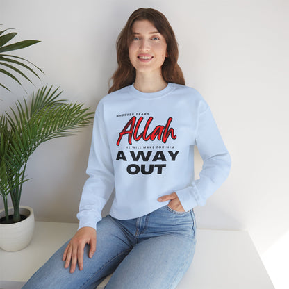 Fear Allah Way Typographic Sweatshirt - Cozy Soft Cotton Unisex Statement Sweatshirt