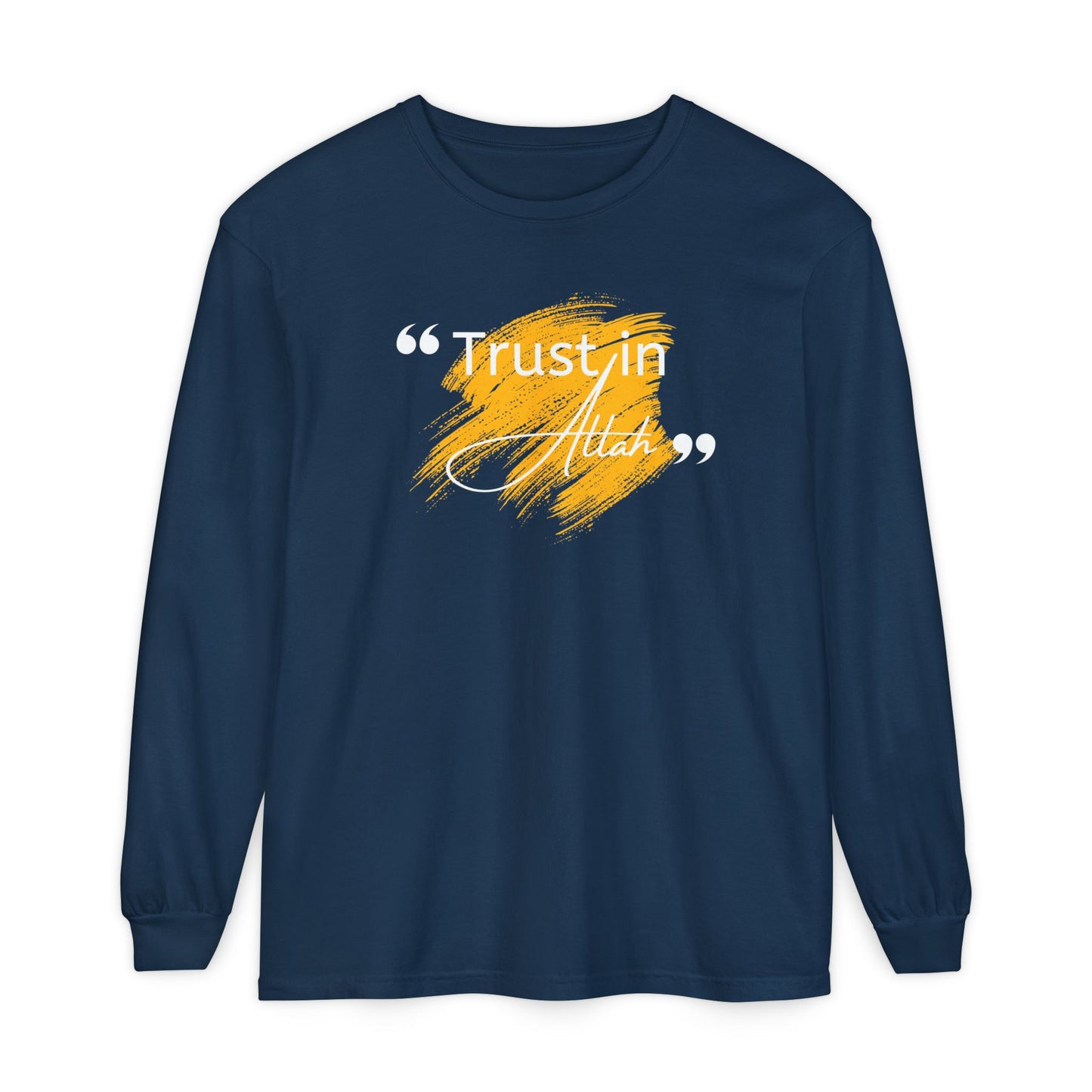 Trust in Allah Graphic Tee Long-Sleeve T-Shirt - Trust in Allah Typography Islamic Unisex Long-Sleeve Tee
